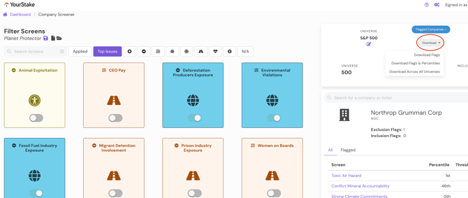 Building an Exclusionary List Using Company Screener (5)