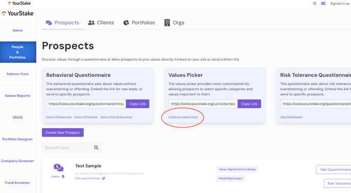 Create a Custom Questionnaire with Specific Values (3)