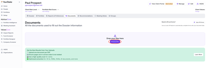 Uploading and Updating Documents in the Dossier (1)