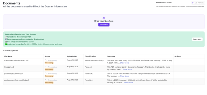 Uploading and Updating Documents in the Dossier (2)